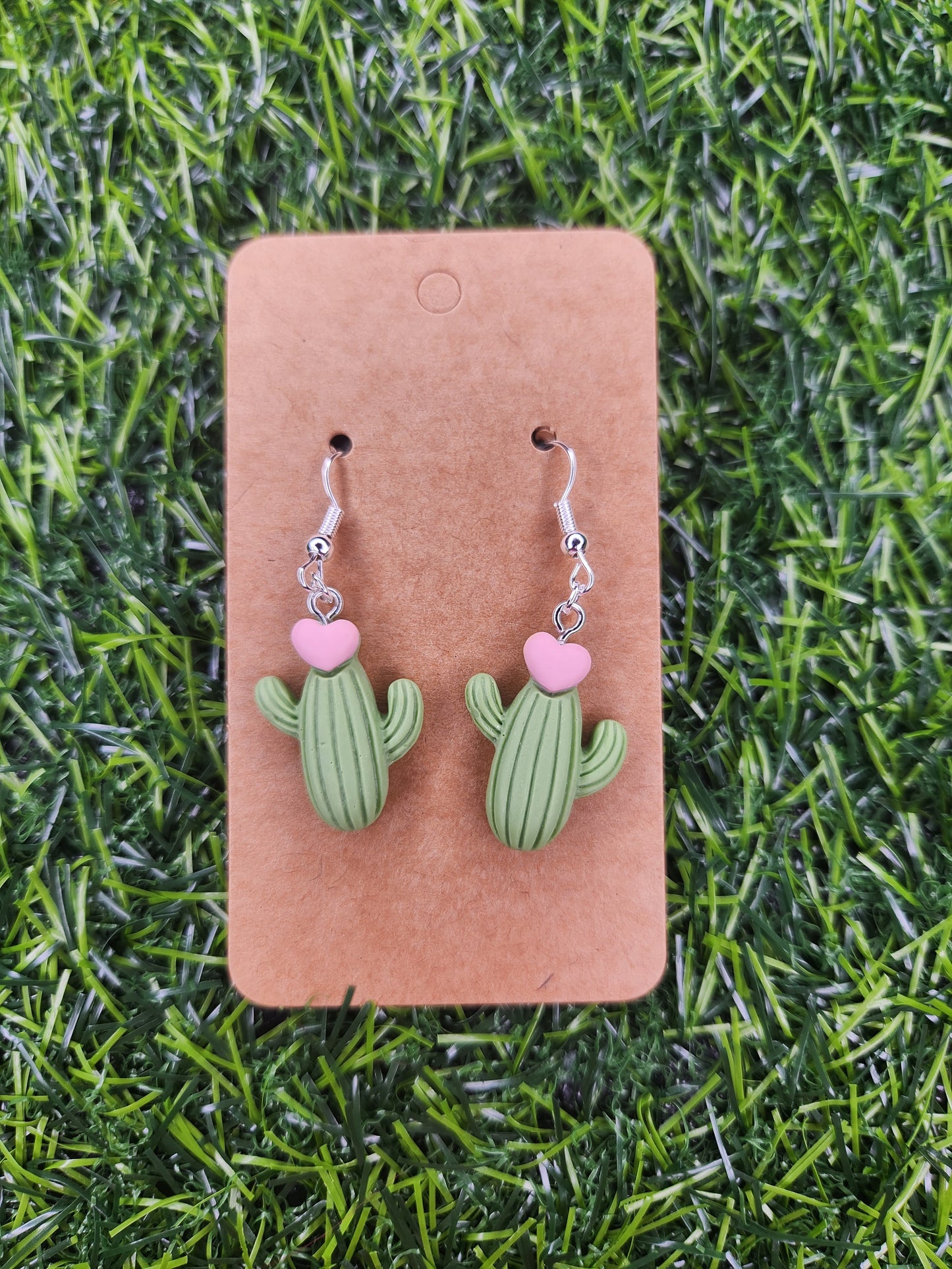 Heart Cactus Dangle Earings