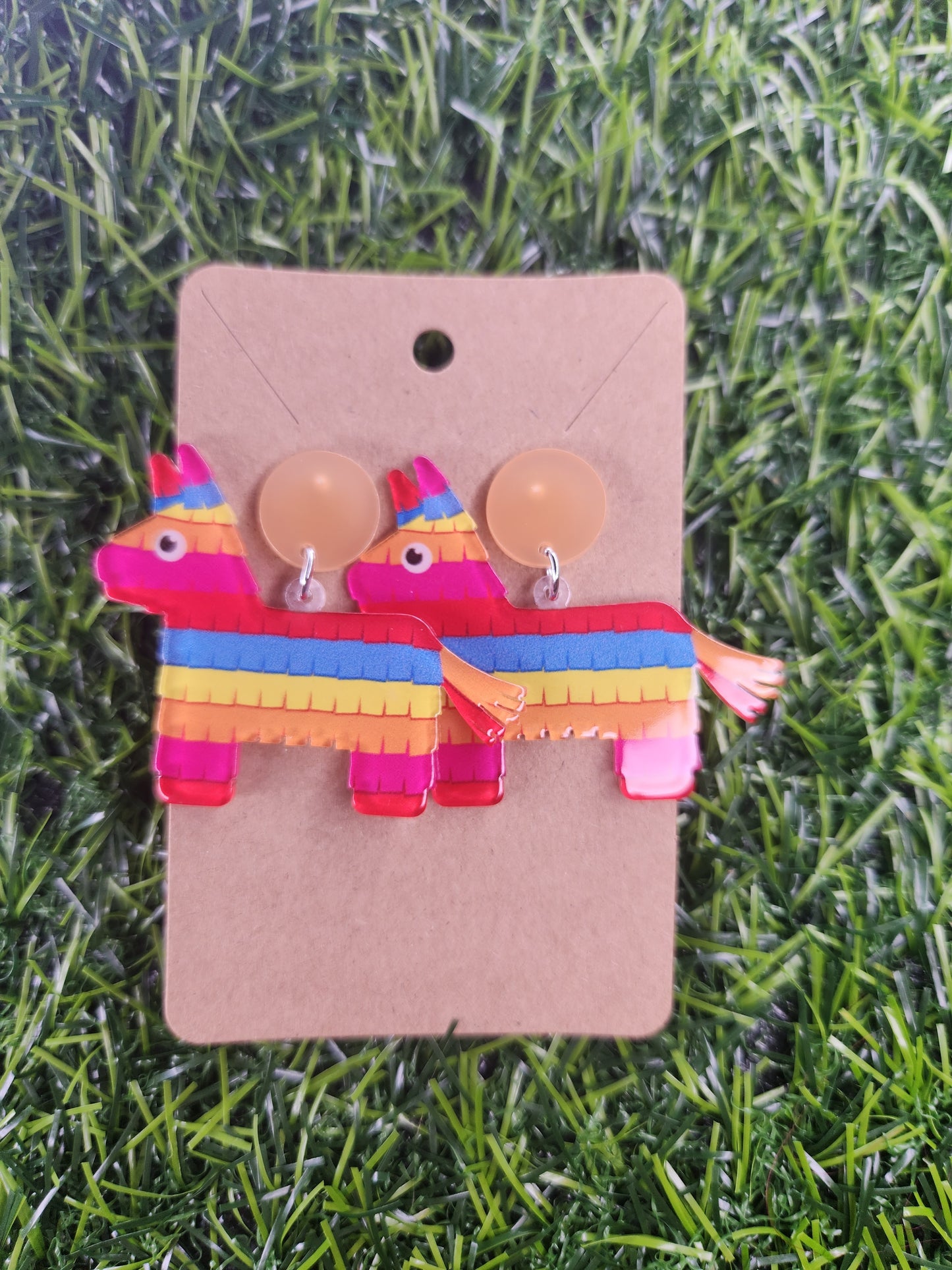 Rainbow Pinata Stud Dangle Earrings