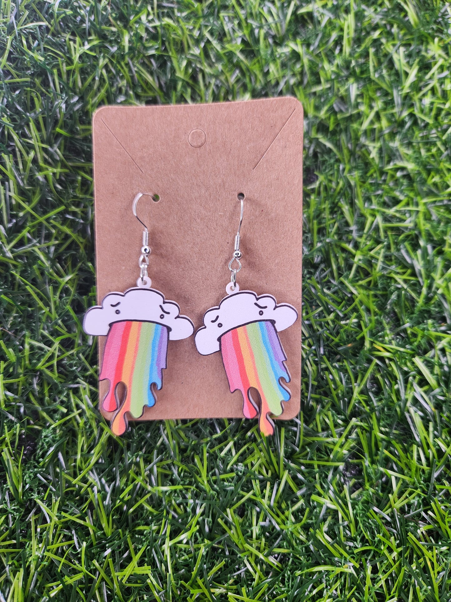 Rainbow Cloud Hook Dangle Earrings