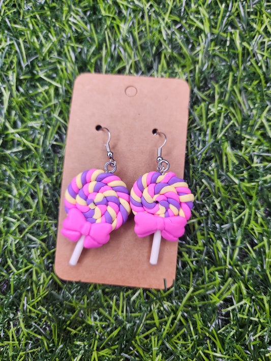 Pink Rainbow swirl Lollipop