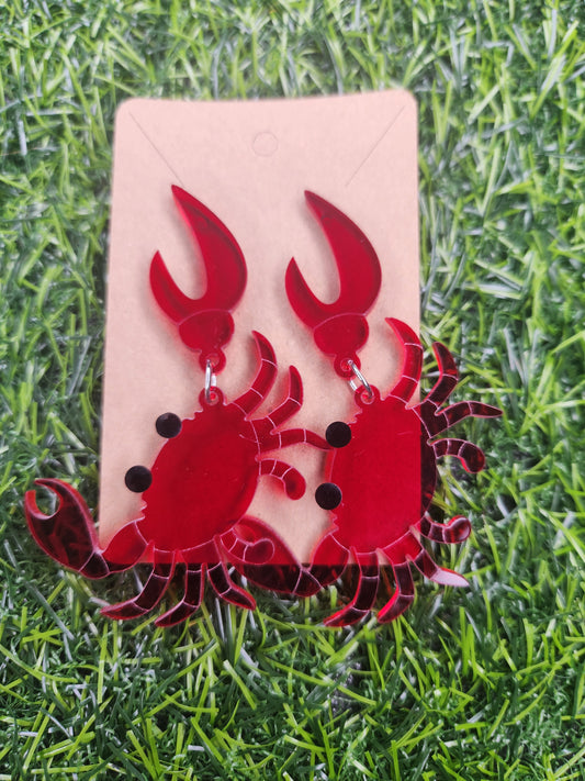 Large Crab Dangle Earrings