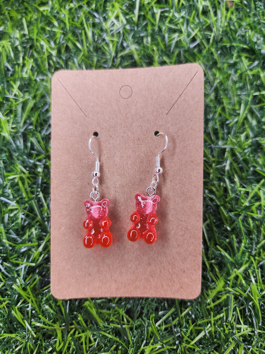 Cute Gummi Teddy Bear Dangle Earrings