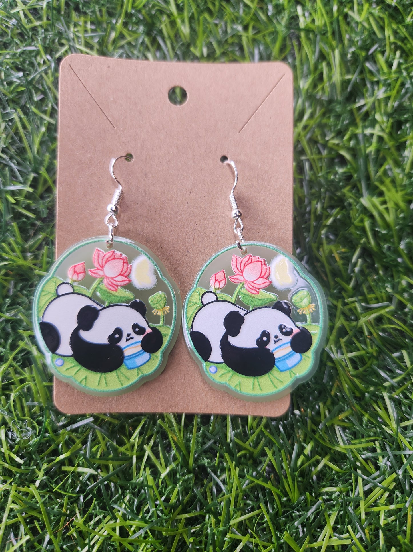 Cute Panda Hook Dangle Earrings