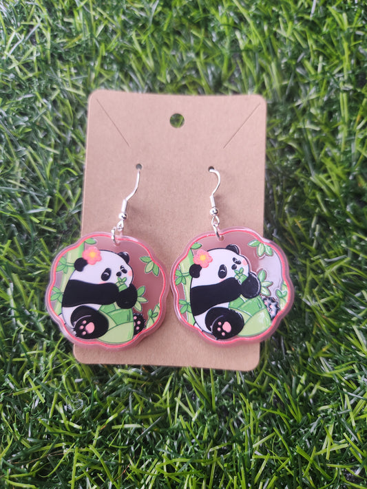 Cute Panda Hook Dangle Earrings