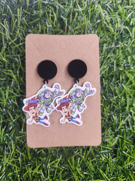 Toy Story Buzz & Woody Stud Dangle Earings