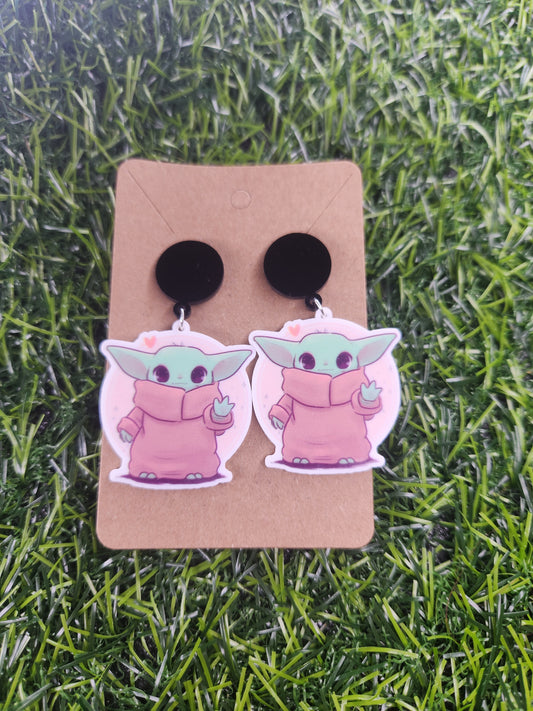 Yoda Stud Dangle Earrings