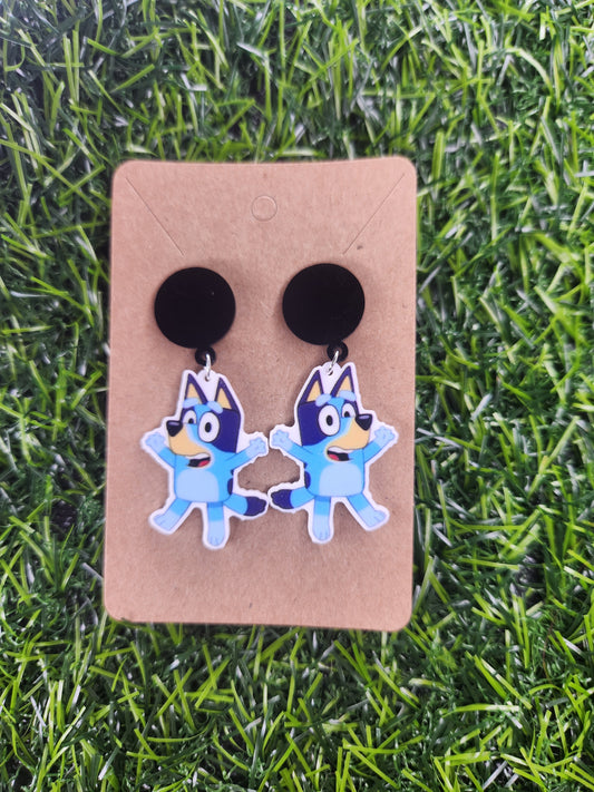 Bluey Stud Dangle Earings